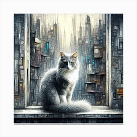 Cat In The City Canvas Print