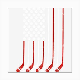 Trending Hockey Stick Usa Flag Hockey Player Lover Canvas Print