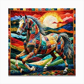 Horse In The Sunset Canvas Print