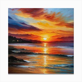 Sunset On The Beach 137 Canvas Print