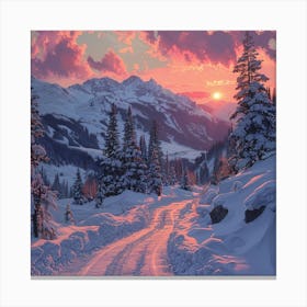 Sunset In The Mountains 11 Canvas Print