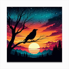 Sunset Crow Canvas Print