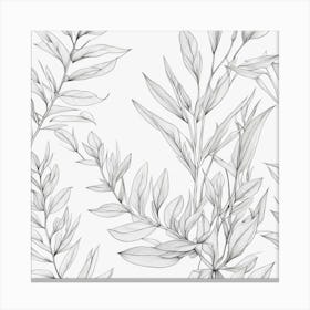 Black And White Leaves Canvas Print