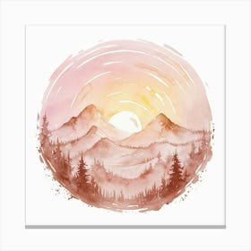 Watercolor Landscape Painting Canvas Print