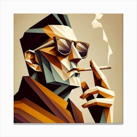 Man Smoking A Cigarette Canvas Print