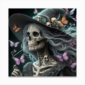 Witch Skeleton Canvas Print