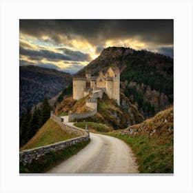 Castle In The Mountains Canvas Print