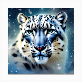 Snow Leopard against the Night Sky Canvas Print