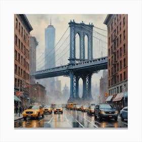 Beautiful View of Brooklyn Bridge Canvas Print