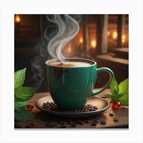 Coffee Cup With Steam Canvas Print