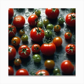 Tomatoes On A Table Canvas Print