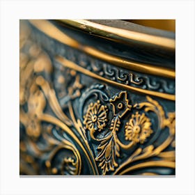 Close Up Of A Gold Vase Canvas Print