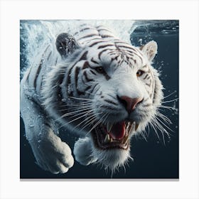 White Tiger Underwater 4 Canvas Print