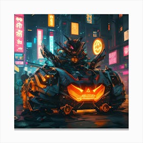 Pumpkin Car (Cyberpunk37) Canvas Print