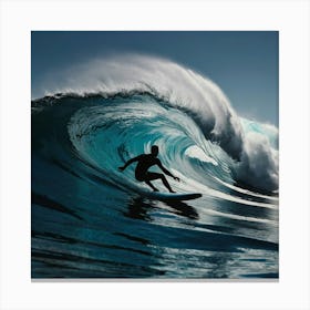 Surfer Riding A Wave Canvas Print