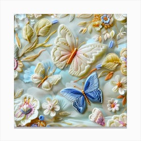 Butterflies And Flowers 2 Canvas Print