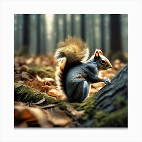 Squirrel In The Forest 212 Canvas Print