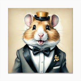 Hamster In A Suit 9 Canvas Print