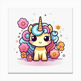 Kawaii Unicorn 1 Canvas Print