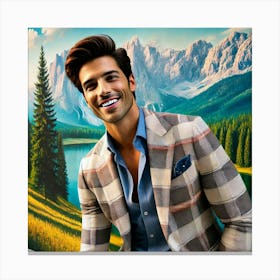 Man In A Plaid Jacket Canvas Print