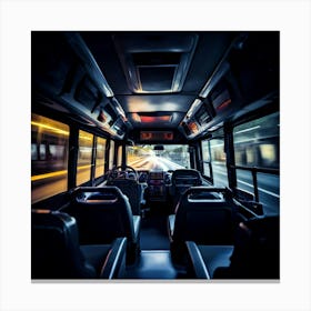 Bus At Night Canvas Print