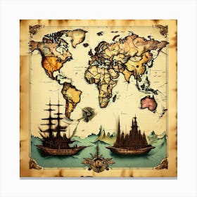 Old World Map Canvas Print