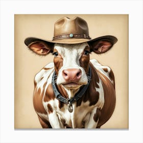 Cowboy Cow 2 Canvas Print