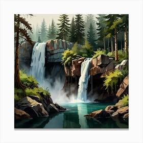 Waterfall In The Forest 2 Canvas Print