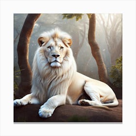 Lion In The Forest 49 Canvas Print