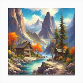 Landscape of valley rocks 9 Canvas Print