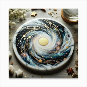 Swirling Galaxies And Constellations With Gold Leaf Accents (4) Canvas Print