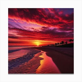 Sunset On The Beach 1083 Canvas Print