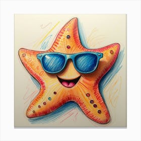 Starfish With Sunglasses 1 Canvas Print