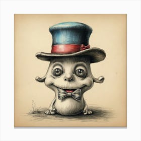 Top Hat Monster Canvas Print