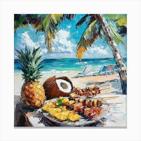 Day At The Beach Art Canvas Print