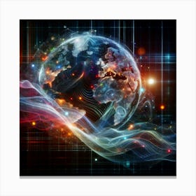 Abstract Earth Globe Canvas Print