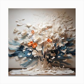 Flowers of white paper 5 Canvas Print