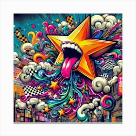 Psychedelic Star Canvas Print