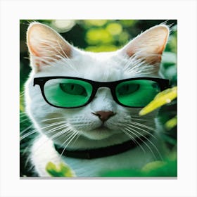 Cat With Glasses Canvas Print