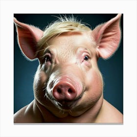 Human Pig Face Hybrid Animal Anthropomorphic Humanoid Swine Transformation Fantasy Fiction (2) Canvas Print