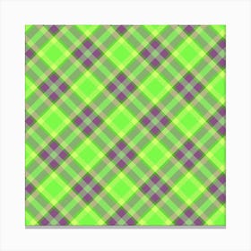 Green And Purple Plaid 1 Canvas Print