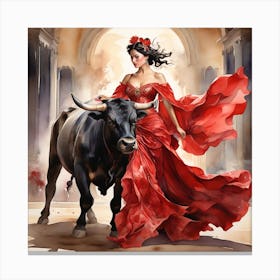 Power of Female Matador Canvas Print