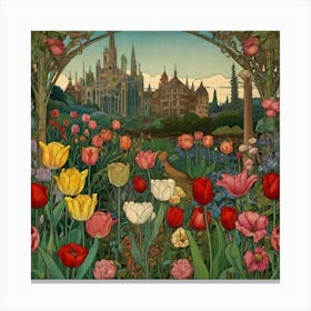 Tulips In The Garden 21 Canvas Print