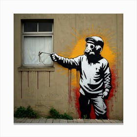 Graffiti By Banksy Canvas Print