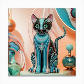 Cat In A Bottle Canvas Print