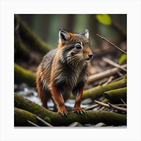 Fox In The Forest Canvas Print