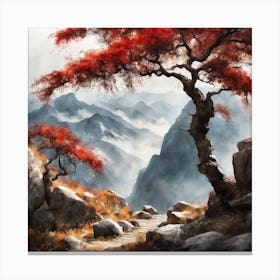 Chinese Mountains Landscape Painting (101) Canvas Print
