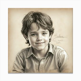 Portrait Of A Young Boy Canvas Print