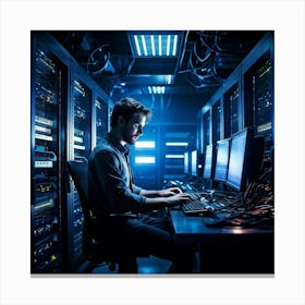 A Cutting Edge Server Room Filled To The Brim With Sleek High Tech Equipment Humming With Energy 2 1 Canvas Print