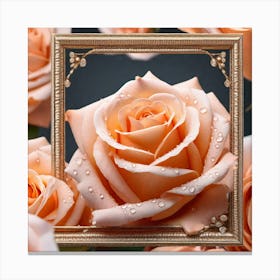 Peach Roses 14 Canvas Print